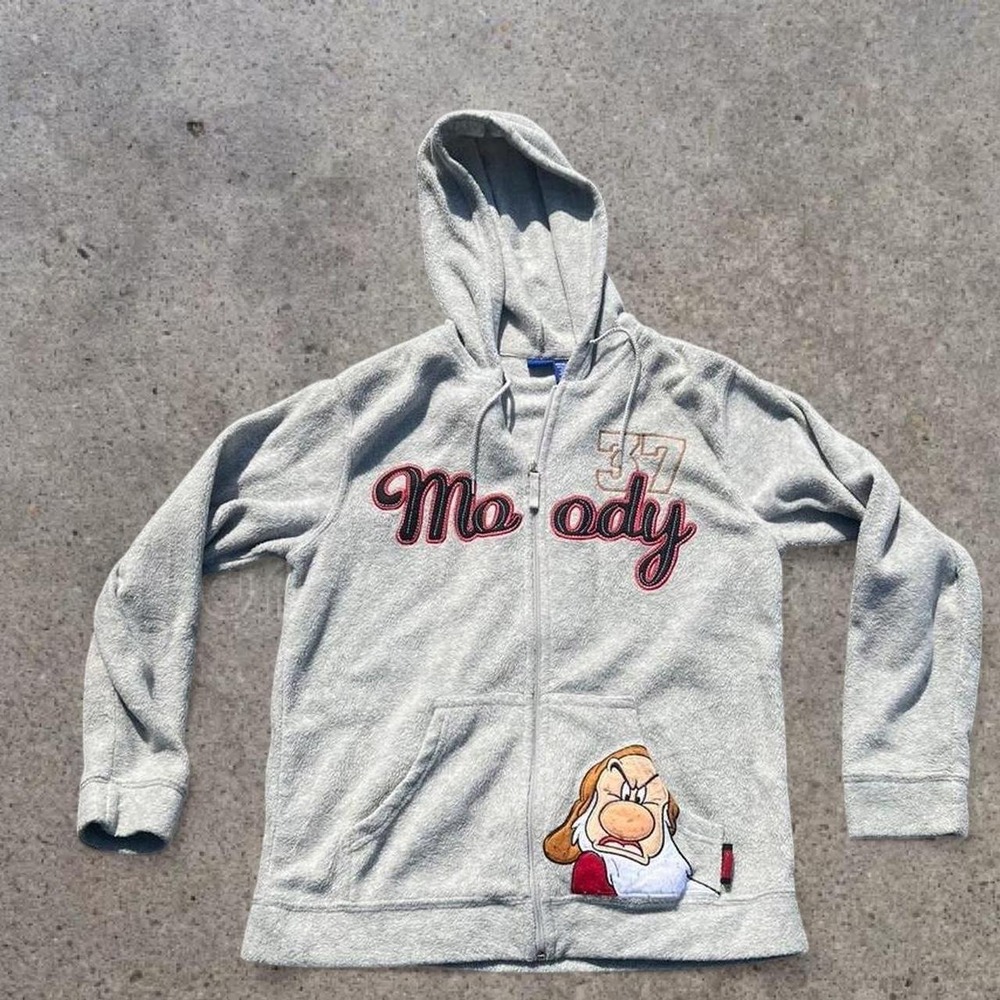 Women's Vintage Disney Y2K‎ Snow White Seven Dwarfs Moody Fleece Zip Up Hoodie